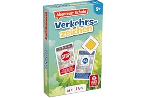 ASS Altenburger 22572844 Abenteuer Schule – Verkehrszeichen – Traffic Signs Card Game Educational Game