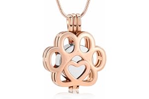 MEMORIAL JEWELRY Joyas para cenizas para perro/gato, acero inoxidable, urna conmemorativa, collar de urna en el interior, mini caso, Keepsake Cremación, joyas para mujeres y hombres