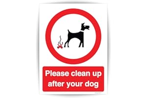 Pack of 5 Dog Fouling Signs (200 x 150 mm) Waterproof Self Adhesive Dog Poo Sign Stickers Sara Prints®