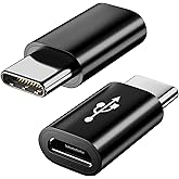Micro USB auf USB C Adapter 2er-Pack, USB C Stecker auf Micro USB Buchse Adapter Kompatibel mit Samsung Galaxy, Typ-C Handys,