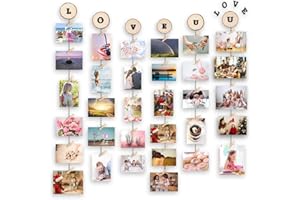 MOVEONSTEP Photo Frames Multiple Photos Picture Frames For Wall Picture Hanging Kit Collage Photo Frames (2 Sheets Alphabet & Number Stickers)