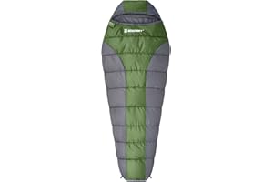 ‎BESSPORT Bessport Camping Schlafsack Outdoor -Passend für 3 Jahreszeiten Wandern, Camping und Bergsteigen- Kompakter Ultraleichter Schlafsack kleines Packmaß- mit 100% Sprüh Gebundene Baumwolle 250g/m² Füllung