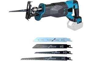 ANUPTTA Cordless Reciprocating Saw Compatible with Makita 18V Battery, Powerful Reciprocating Sawzall with 4 Saw Blades, 0-3500 SPM, Variable Speed Trigger for Wood/Metal/PVC Cutting (Tool Only)