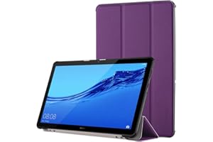 Simpeak Funda Compatible con Huawei MediaPad T5 10 [5 años de garantía], Funda 10.1 Pulgadas Multi-Angulo Cubierta Folio con el Soporte Reposo Automático de Despertador, Purpura