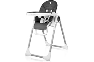 Sweety Fox Hochstuhl Baby mit Liegefunktion - Verstehllbar und Klappbar, Kinderstuhl mit Sicherheitsgurt - Mitwachsender Kinderhochstuhl 6 Monaten bis 3 Jahren, max. 15 kg - Schwarz