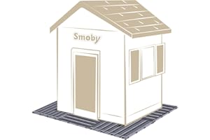 Smoby - Bodenplatten-Set mit Klicksystem, 6 Stück - Zubehör Spielhäuser, strukturierte Holzoptik, recyceltes Material