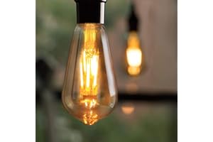 GBLY 6x Bombilla LED Edison E27 Lámpara incandescente vintage 4W Bombilla blanca cálida 2700K Lámparas de filamento decorativas ST64 Bombilla antigua para nostalgia e iluminación retro, no regulable