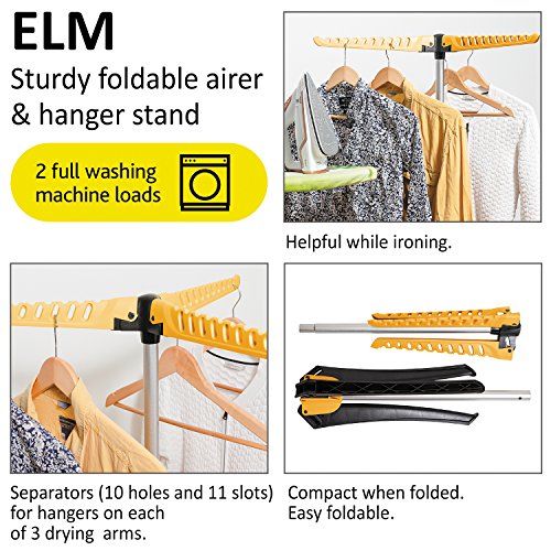 ArtMoon Elm Starke faltbare Wäscheständer & Wäschespinne Ständer 3 Arme Innen / Außen 60X57X130cm - 5