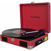 Record Master RM-311 Pikap - Kırmızı - T&uuml;m Plaklar İle Uyumlu - Priz ve PowerBanke Takılarak Kullanım - Universal İğneli (Kır