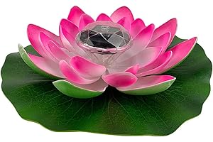 Yeehliny Lotusblüten-Licht, künstliche schwimmende Lotusblumen, Solar-Licht, Solar Lotusblüte, Pool-Licht, Schwimmender Künstlicher Lotus Laterne, Solarleuchte, Teich Dekoration (1PC-Pink)