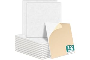 PLAPOT Akustikplatten Selbstklebend,12 Stück 30x30x0.9cm Hochdichte Schallabsorber Wand für Wanddekoration und Akustische Behandlung,Akustikpanel Schallschutzplatten Akustikplatte (Weiß)