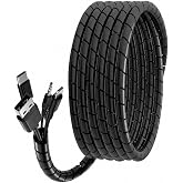 shinfly Spiral Cable Organizer, Cable Cover, Set 2 x 6 m (6 m &Oslash;8 mm + 6 m &Oslash;10 mm) with 10 Cable Ties, Cable Management for TV