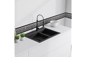 FUNLIFE Autocollants de bordure de papier peint, Frise Murale géométrie Adhesive Sticker, plinthe pour la décoration de bricolage à la maison, 10x200cm, argent