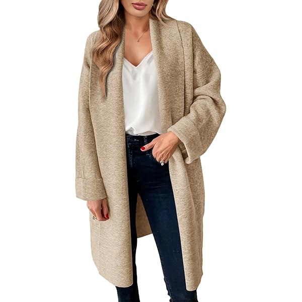 Tongmingyun Gebreid vest voor dames, lang, cardigan met