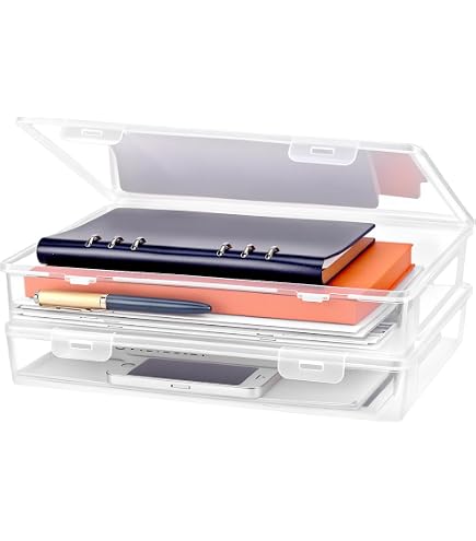4 Pack A4 Storage File Scatole,Scatola Organizer Trasparente