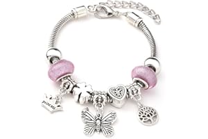 IKOPFLN Schmetterling Armband - Verstellbares Charm-Anhänger für Mädchen und Teenager