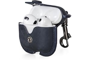 CONTACT'S FAMILY Etui na AirPods 3, skórzane etui Airpods 3. generacji, skórzane etui kompatybilne z AirPod 3. generacji z haczykiem na klucze (niebieskie)