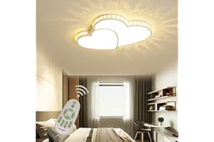 TANE Plafoniera LED Dimmerabile con telecomando, Lampada da Soffitto per Soggiorno Cucina Bambino Cameretta Corridoio Bagno, forma di cuore Design Cristallo Lampadario Paralume Acrilico (40w L62*W45cm)