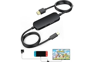 Switch TV Dock,Tefelan Dock Switch para Switch/OLED/Steam Deck-3 en 1 USB C Hub con 4K HDMI Converter Cable/USB C Port/PD Carga USB Hub Compatible con Windows,Macbook,Samsung Galaxy Dex