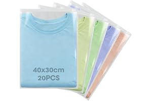 HHVERSE 20 Pcs Reusable Ziplock Bags for Clothes 40x30cm Large Travel Zip Lock Bags Waterproof Luggage Organiser for Clothes Shoe Offices Supplies Cosmetics