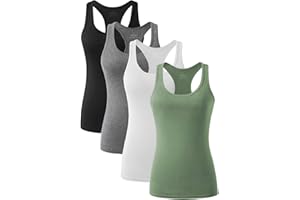 vislivin Sport Tank Tops Damen Workout Tanktops Racerback Yoga Atmungsaktives Shirts-4er Pack