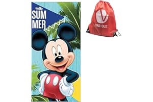 VARIOUS Toalla de Playa Infantil para Niños Baño y Playa Diseño de Mickey Mouse con Licencia Oficial Disney