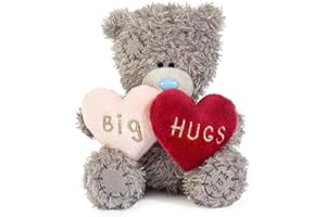 ME TO YOU BEAR Me to You Tatty Teddy Plush 10cm-High Big Hugs Bear With Padded Faux Fur Hearts - Official Collection, Grey