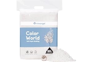 Niteangel Aspen Literie pour hamster nain syrien, gerbille, souris, rat, lapin, cochon d'Inde, chinchilla, hérisson ou autres petits animaux de compagnie (65 l, papier blanc)