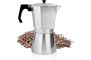 ACTIV CUISINE Espresso Maker 9 Cups Aluminium Espresso Pot Espresso Mocha Maker Mocha Pot Italian Coffee Maker with Transparent Lid Not for Induction 450 ml