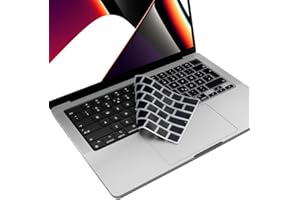 MasiBloom EU Layout Silikon Deutsch Sprache Tastatur Cover Skin für 2021 MacBook Pro 14 Zoll Modell A2442 & 16 Zoll Modell A2485 M1 Max/Pro Chip mit Touch ID Tastatur Protector Zubehör (Deutsch)