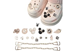 ROEOWENE 18 pcs Schuh Charms Schuhanhänger für Clogs, Schuhanstecker für Crocs Charms Glitzer Shoe Charms Schuhdekoration Anhänger für Crocs Blumen Schuh Schmuck Pins für Crocs Mädchen Frauen Kinder
