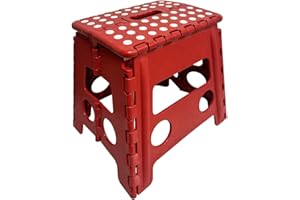 GENERICO Sgabello Pieghevole Portatile Ultra Resistente Portata 150KG per Cucina Bagno Giardino per Adulti Bambini Sgabello Salvaspazio Sedia in Plastica Pieghevole Trasportabile Scala Multiuso (GRANDE)