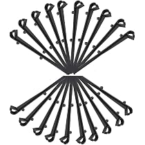 Lot De 20 Crochets De Fixation Grillage Protection Gouttière KMERCE - 16cm, Entraixe 7.2cm, Noir PP