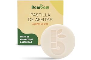Bambaw | Pastilla de afeitar para mujeres | 80g | Jabón depilatorio aceite de albaricoque y vitamina E | Pastilla de afeitar natural | Jabón vegano para depilación femenina | Jabón natural ecológico
