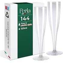Set Di 24 Calici Da Champagne In Plastica Trasparente Da 266 Ml – Senza Stelo, Infrangibili, Riutilizzabili, Ideali Per Matrimoni E Feste - 3