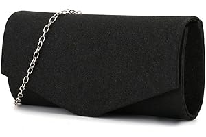 Copbopwn Abendtasche Clutch für Frauen Glitter Envelope Handtasche mit Abnehmbarem Kettenriemen Clutch-Taschen Elegante Crossbody-Taschen für Frauen Bridal Prom Party Hochzeit