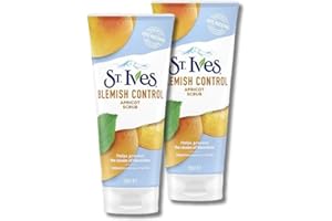 BEAUTY MIX ST. Ives Blemish Control Apricot Scrub, 150 ml, Pack of 2 - Deep Cleansing, Exfoliating Formula with 100% Natural Exfoliants for Clearer, Radiant Skin and Effective Blemish Control