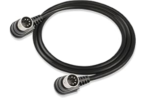 GINTOOYUN Cavo MIDI DIN ad angolo retto a 5 poli, ad angolo retto, 90 gradi, DIN 5 pin maschio a angolo retto 90 gradi,DIN 5 pin,cavo audio MIDI maschio per mixer musicale,dispositivo MIDI ecc(1M)