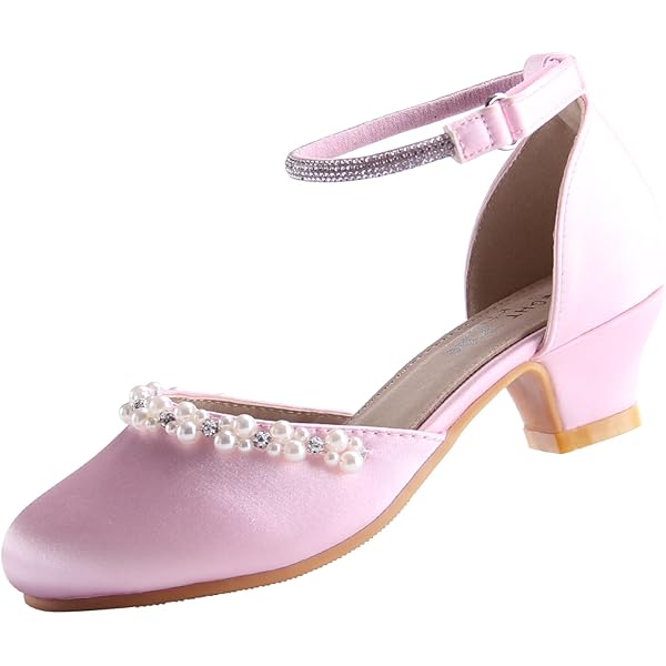Scarpe Principessa Con Tacco Per Bambine | Sandali Con Fiocco | Festa Halloween Matrimonio | Rosa/Nero/Bianco - Foto 13