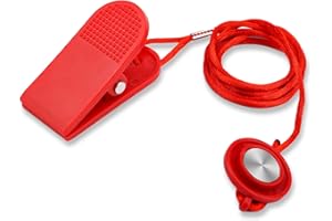 NQEUEPN Universeller Magnetischer Sicherheitsschlüssel für Laufbänder, Runder Magnetischer Not-Aus-Schalter mit Clip Kompatibel mit den Meisten Laufbändern (Rot)