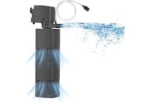 TARARIUM Internal Fish Tank Filter for 370-750 Litre Tank Bio Sponge Aquarium Filter 1600L/H Powerful Submersible Water Pump with Aeration Large Tank Garden Pond Wave Maker for Cold Water Tropical Fish