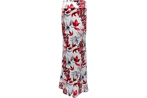 SOONERQUICKER Demi-Jupe mi-Longue imprimée à Taille Haute et Extensible pour Femmes Jupe Yoga Élastique Forme Cocon Longue Maxi Large Ouverture Tube Midi Été Fluide Robe Boheme Chic Fleurie Plage Africaine Unique