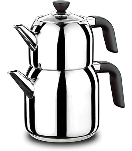 Korkmaz Riva | Theepot set | theeketel | theekoker | waterkoker | Samowar | van roestvrij staal | 3 liter | geschikt voor inductie | Turkse thee