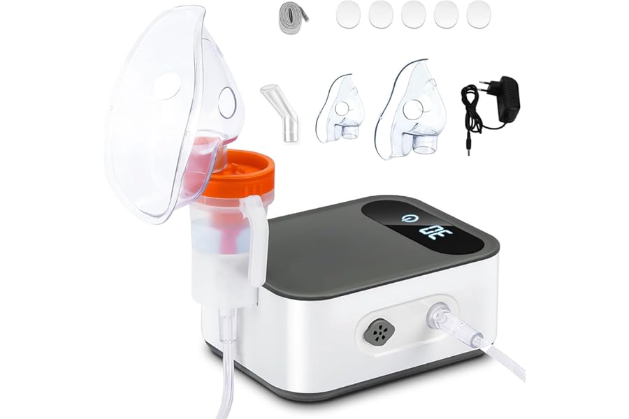 Wholede Silent Ultrasonic Aerosol – Compressor Nebulizer, Areosol for Children and Adults with Mouthpiece and Mask, Adjustable Atomization Speed
