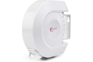 Kleeneze KL064318EU 15 Metre Retractable Washing Line - Clothesline, Durable and Compact, Wall Mountable, Flexible Drying Solution, for Indoor/Outdoor Use, Washing Clothes Dryer Line, Space Saving