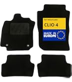 Tappetini Auto DBS Personalizzati Per Renault Clio 4 (2012-2019), 4 Pezzi Antiscivolo Con Clip AUTOGRIP, Tessuto Nero Resistente - 3
