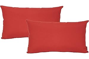 DISELIO Pack 2 fundas de cojín 30x50 cm Rojo Loto – Tejido resistente y duradero, cremallera oculta, acabado artesanal hecho en España. Ideal para decoración de la casa, sofá, cama. (2LC Rojo Loto 30x50)