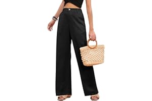 heekpek Pantaloni Lino Donna Estivi Vita Alta Comodi Leggero Pantaloni Larghi Donna Eleganti Pantaloni Gamba Dritta Donna Pantaloni Casual Spiaggia con Tasca
