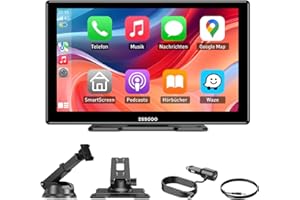 ESSGOO CarPlay Android Auto für Apple,9 Zoll IPS Carplay Display,Unterstützt Siri & G-oogle Assistant, Online-Karten, einfache Installation, geeignet für Verschiedene Fahrzeugmodelle