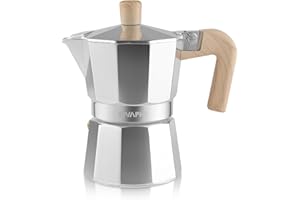 ‎SIVAPHE Sivaphe Espresso Coffee Machine 3 Cups / 150 ml Aluminium Moka Jug, Coffee Maker Moka Pot for Hob, Gas and Electric Hob, Heat Resistant Handle, Silver